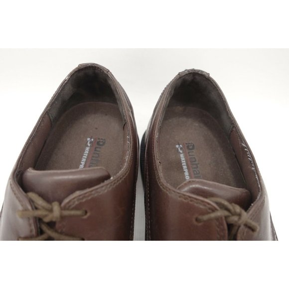Dunham Logo Brown Leather Casual Lace Up Waterproof Oxfords Shoes Men\'s 9.5 EE